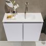 Mondiaz TURE Fonteinset 60x23x50cm 0 kraangaten 2 deuren cale mat Wasbak rechts Solid Surface Wit FK75341252 - Thumbnail 4