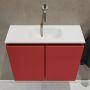 Mondiaz TURE Toiletmeubel 60x23x50cm met 0 kraangaten 2 deuren fire mat Wastafel Eden midden Solid Surface Wit FK75341188 - Thumbnail 4
