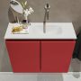 Mondiaz TURE Toiletmeubel 60x23x50cm met 0 kraangaten 2 deuren fire mat Wastafel Eden rechts Solid Surface Wit FK75341192 - Thumbnail 4