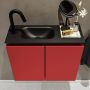 Mondiaz TURE Toiletmeubel 60x23x50cm met 1 kraangaten 2 deuren fire mat Wastafel Eden links Solid Surface Zwart FK75341542 - Thumbnail 4