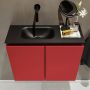 Mondiaz TURE Toiletmeubel 60x23x50cm met 0 kraangaten 2 deuren fire mat Wastafel Eden links Solid Surface Zwart FK75341543 - Thumbnail 3