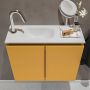 Mondiaz TURE Toiletmeubel 60x23x50cm met 1 kraangaten 2 deuren ocher mat Wastafel Eden links Solid Surface Wit FK75341159 - Thumbnail 4