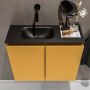 Mondiaz TURE Toiletmeubel 60x23x50cm met 0 kraangaten 2 deuren ocher mat Wastafel Eden links Solid Surface Zwart FK75341514 - Thumbnail 3