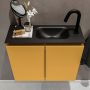 Mondiaz TURE Toiletmeubel 60x23x50cm met 1 kraangaten 2 deuren ocher mat Wastafel Eden rechts Solid Surface Zwart FK75341515 - Thumbnail 4