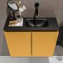 Mondiaz TURE Toiletmeubel 60x23x50cm met 0 kraangaten 2 deuren ocher mat Wastafel Eden rechts Solid Surface Zwart FK75341516 - Thumbnail 4