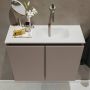 Mondiaz TURE Toiletmeubel 60x23x50cm met 0 kraangaten 2 deuren smoke mat Wastafel Eden rechts Solid Surface Wit FK75341102 - Thumbnail 4