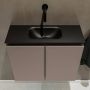 Mondiaz TURE Toiletmeubel 60x23x50cm met 0 kraangaten 2 deuren smoke mat Wastafel Eden midden Solid Surface Zwart FK75341454 - Thumbnail 4