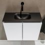 Mondiaz TURE Toiletmeubel 60x23x50cm met 0 kraangaten 2 deuren talc mat Wastafel Eden midden Solid Surface Zwart FK75341367 - Thumbnail 3
