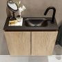 Mondiaz TURE Fonteinset 60x23x50cm 1 kraangat 2 deuren washed oak mat Wasbak rechts Solid Surface Zwart FK75341631 - Thumbnail 4