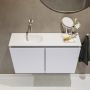Mondiaz TURE Toiletmeubel 80x23x50cm met 0 kraangaten 2 deuren cale mat Wastafel Eden links Solid Surface Wit FK75341256 - Thumbnail 4