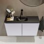 Mondiaz TURE Toiletmeubel 80x23x50cm met 0 kraangaten 2 deuren cale mat Wastafel Eden midden Solid Surface Zwart FK75341605 - Thumbnail 4