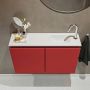 Mondiaz TURE Toiletmeubel 80x23x50cm met 1 kraangaten 2 deuren fire mat Wastafel Eden rechts Solid Surface Wit FK75341197 - Thumbnail 4