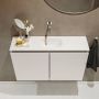Mondiaz TURE Toiletmeubel 80x23x50cm met 0 kraangaten 2 deuren linen mat Wastafel Eden midden Solid Surface Wit FK75341224 - Thumbnail 4