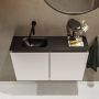 Mondiaz TURE Toiletmeubel 80x23x50cm met 0 kraangaten 2 deuren linen mat Wastafel Eden links Solid Surface Zwart FK75341578 - Thumbnail 4