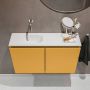 Mondiaz TURE Toiletmeubel 80x23x50cm met 0 kraangaten 2 deuren ocher mat Wastafel Eden links Solid Surface Wit FK75341166 - Thumbnail 4