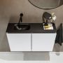 Mondiaz TURE Toiletmeubel 80x23x50cm met 0 kraangaten 2 deuren talc mat Wastafel Eden links Solid Surface Zwart FK75341375 - Thumbnail 4
