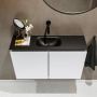Mondiaz TURE Toiletmeubel 80x23x50cm met 0 kraangaten 2 deuren talc mat Wastafel Eden midden Solid Surface Zwart FK75341373 - Thumbnail 4