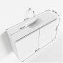 Mondiaz TURE Fonteinset 80x23x50cm 1 kraangat 2 deuren urban mat Wasbak midden Solid Surface Wit FK75341043 - Thumbnail 4