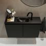 Mondiaz TURE Fonteinset 80x23x50cm 1 kraangat 2 deuren urban mat Wasbak midden Solid Surface Zwart FK75341401 - Thumbnail 4