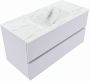 Mondiaz VICA-DLUX 100cm badmeubel onderkast Cale 2 lades. Inbouw wastafel CLOUD midden zonder kraangat kleur Opalo. - Thumbnail 2