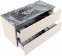 Mondiaz VICA-DLUX 100cm badmeubel onderkast Linen 2 lades. Inbouw wastafel CLOUD links zonder kraangat kleur Lava. - Thumbnail 3