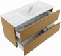 Mondiaz VICA-DLUX 100cm badmeubel onderkast Oro 2 lades. Inbouw wastafel CLOUD midden zonder kraangat kleur Opalo. - Thumbnail 3