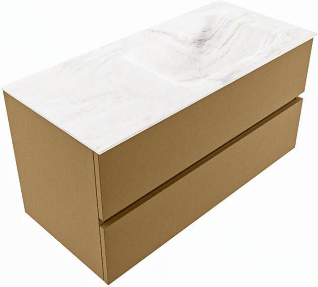 Mondiaz Vica Dlux badmeubel 100cm Oro Cloud wastafel Ostra rechts met 1 kraangat