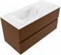 Mondiaz VICA-DLUX 100cm badmeubel onderkast Rust 2 lades. Inbouw wastafel CLOUD links 1 kraangat kleur Opalo. - Thumbnail 2