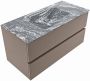 Mondiaz VICA-DLUX 100cm badmeubel onderkast Smoke 2 lades. Inbouw wastafel CLOUD midden 1 kraangat kleur Lava. - Thumbnail 2
