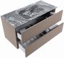 Mondiaz VICA-DLUX 100cm badmeubel onderkast Smoke 2 lades. Inbouw wastafel CLOUD midden 1 kraangat kleur Lava. - Thumbnail 3