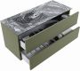 Mondiaz VICA-DLUX 110cm badmeubel onderkast Army 2 lades. Inbouw wastafel CLOUD links 1 kraangat kleur Lava. - Thumbnail 3