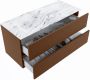 Mondiaz VICA-DLUX 110cm badmeubel onderkast Rust 2 lades. Inbouw wastafel CLOUD links 1 kraangat kleur Glace. - Thumbnail 3