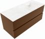 Mondiaz VICA-DLUX 110cm badmeubel onderkast Rust 2 lades. Inbouw wastafel CLOUD rechts zonder kraangat kleur Ostra. - Thumbnail 2