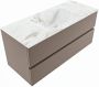 Mondiaz VICA-DLUX 110cm badmeubel onderkast Smoke 2 lades. Inbouw wastafel CLOUD midden 1 kraangat kleur Frappe. - Thumbnail 2