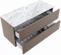Mondiaz VICA-DLUX 110cm badmeubel onderkast Smoke 2 lades. Inbouw wastafel CLOUD rechts 1 kraangat kleur Glace. - Thumbnail 3