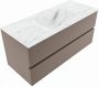 Mondiaz VICA-DLUX 110cm badmeubel onderkast Smoke 2 lades. Inbouw wastafel CLOUD midden 1 kraangat kleur Opalo. - Thumbnail 2