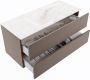 Mondiaz VICA-DLUX 110cm badmeubel onderkast Smoke 2 lades. Inbouw wastafel CLOUD midden zonder kraangat kleur Ostra. - Thumbnail 3