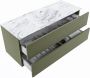 Mondiaz VICA-DLUX 120cm badmeubel onderkast Army 2 lades. Inbouw wastafel CLOUD midden 1 kraangat kleur Glace. - Thumbnail 3