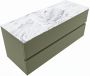 Mondiaz VICA-DLUX 120cm badmeubel onderkast Army 2 lades. Inbouw wastafel CLOUD midden zonder kraangat kleur Glace. - Thumbnail 2