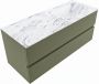 Mondiaz VICA-DLUX 120cm badmeubel onderkast Army 2 lades. Inbouw wastafel CLOUD rechts 1 kraangat kleur Glace. - Thumbnail 2