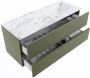 Mondiaz VICA-DLUX 120cm badmeubel onderkast Army 2 lades. Inbouw wastafel CLOUD rechts 1 kraangat kleur Glace. - Thumbnail 3