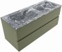 Mondiaz VICA-DLUX 120cm badmeubel onderkast Army 2 lades. Inbouw wastafel CLOUD dubbel 2 kraangaten kleur Lava. - Thumbnail 2