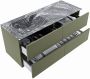 Mondiaz VICA-DLUX 120cm badmeubel onderkast Army 4 lades. Inbouw wastafel CLOUD links 1 kraangat kleur Lava. - Thumbnail 4