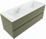 Mondiaz VICA-DLUX 120cm badmeubel onderkast Army 2 lades. Inbouw wastafel CLOUD dubbel 2 kraangaten kleur Opalo. - Thumbnail 2