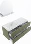 Mondiaz VICA-DLUX 120cm badmeubel onderkast Army 4 lades. Inbouw wastafel CLOUD links 1 kraangat kleur Opalo. - Thumbnail 3