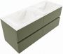 Mondiaz VICA-DLUX 120cm badmeubel onderkast Army 4 lades. Inbouw wastafel CLOUD dubbel 2 kraangaten kleur Ostra. - Thumbnail 2