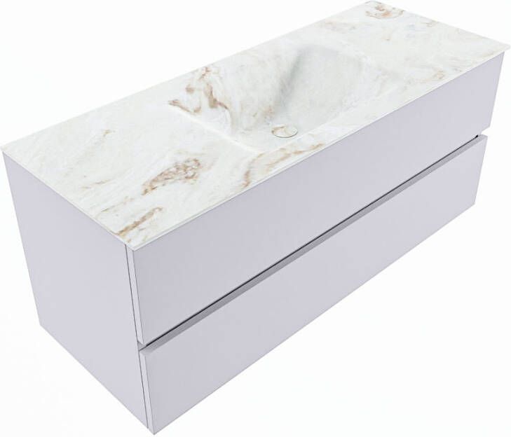 Mondiaz Vica Dlux badmeubel 120cm Cale Cloud wastafel Frappe midden met 1 kraangat