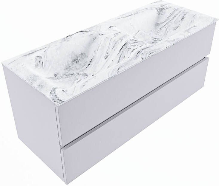 Mondiaz Vica Dlux badmeubel 120cm Cale Cloud wastafel Glace dubbel zonder kraangat