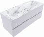 Mondiaz VICA-DLUX 120cm badmeubel onderkast Cale 2 lades. Inbouw wastafel CLOUD dubbel zonder kraangat kleur Glace. - Thumbnail 2