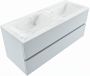 Mondiaz VICA-DLUX 120cm badmeubel onderkast Clay 2 lades. Inbouw wastafel CLOUD dubbel 2 kraangaten kleur Opalo. - Thumbnail 2